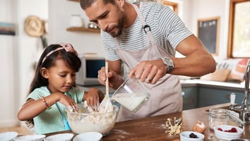Kids cooking with parents 