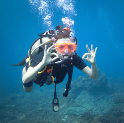 Boy scuba diving 